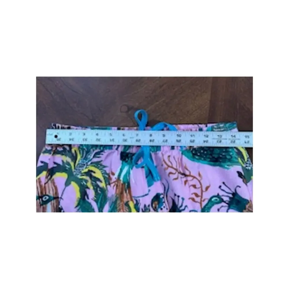 Anthropologie Women's sz S Raphael Balme Peacock Flannel Sleep Pants - Picture 6 of 7